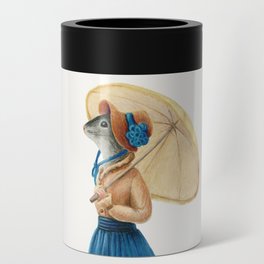 Lady Mousy with a yellow umbrella Can Cooler