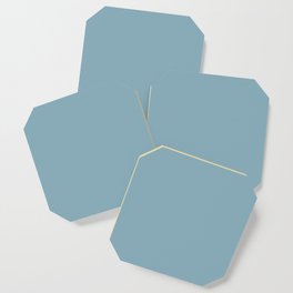 Adrift Blue misty moody solid color modern abstract pattern  Coaster