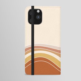 Earth tones Abstract Landscape with Sun iPhone Wallet Case