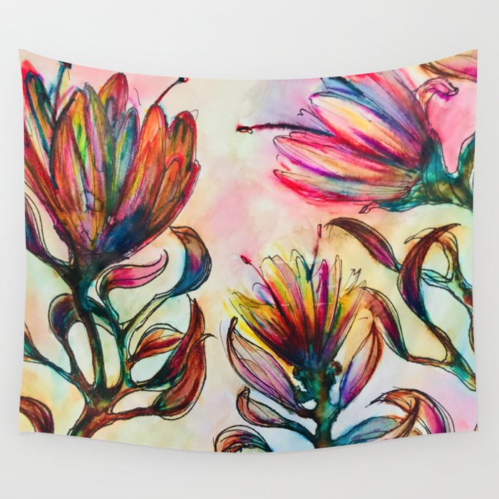 Summer Flowers Wall Tapestry