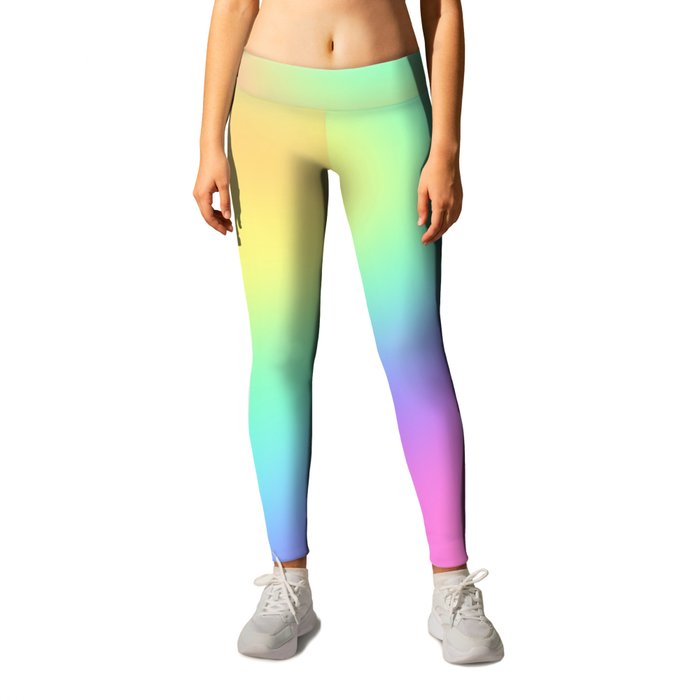 Pastel Rainbow Gradient Curvy Design! Leggings