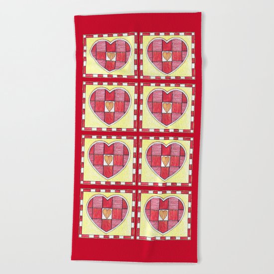 Pinstripe Heart Beach Towel