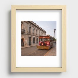 Mexico Photography - Calm Street In Mexico Recessed Framed Print