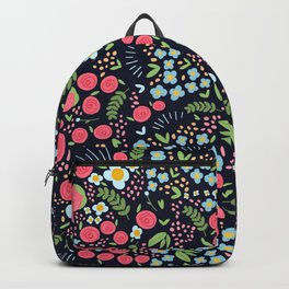 Blossoming flowers, red and green  Backpack | Spring, Botanical, Summer, Red, Life, Green, Roses, Digital, Happiness, Blossoming 