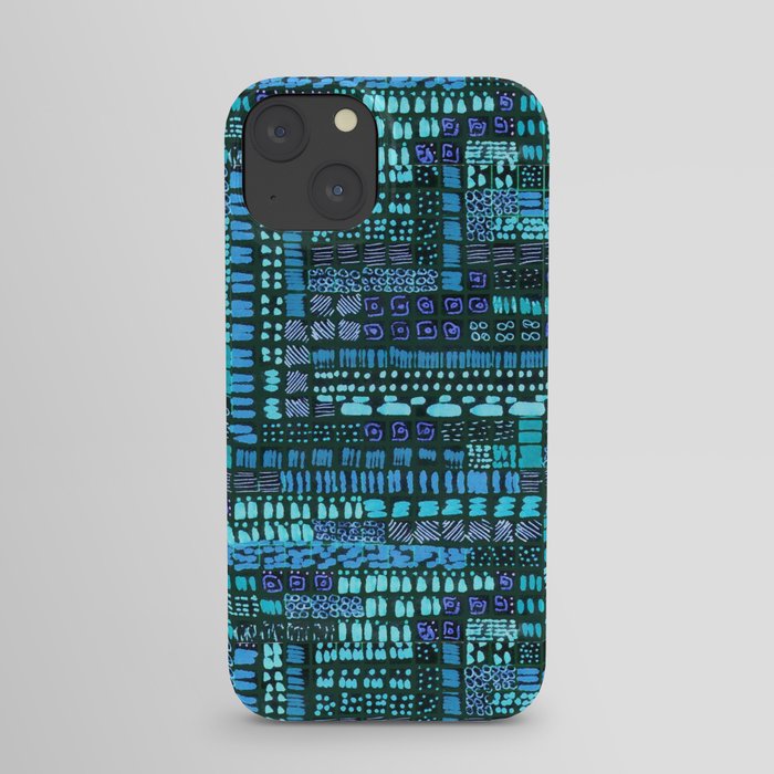 blue ink marks hand-drawn collection iPhone Case