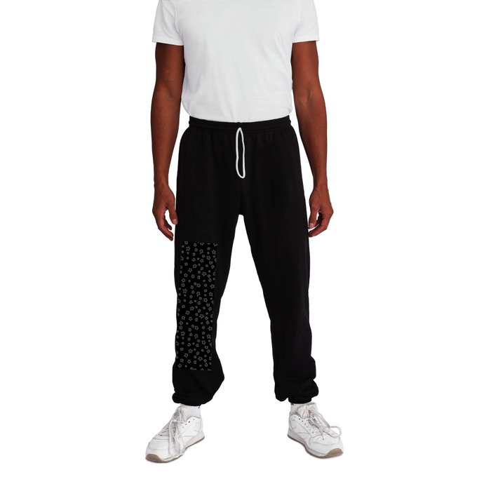 Hand drawing stars on Black Background Sweatpants