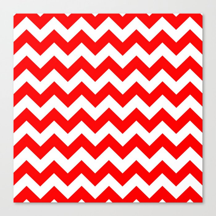 Chevron (Red/White) Canvas Print