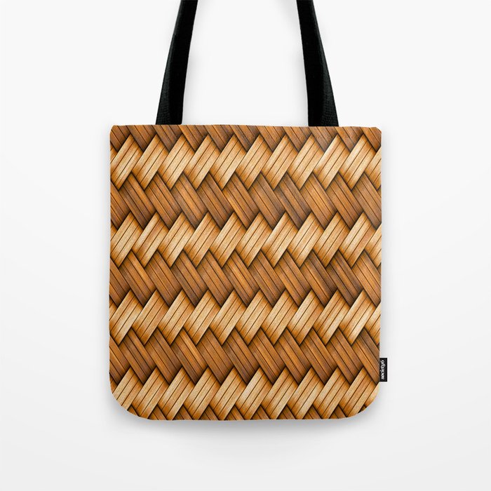 Golden Basket Weave Tote Bag by 
