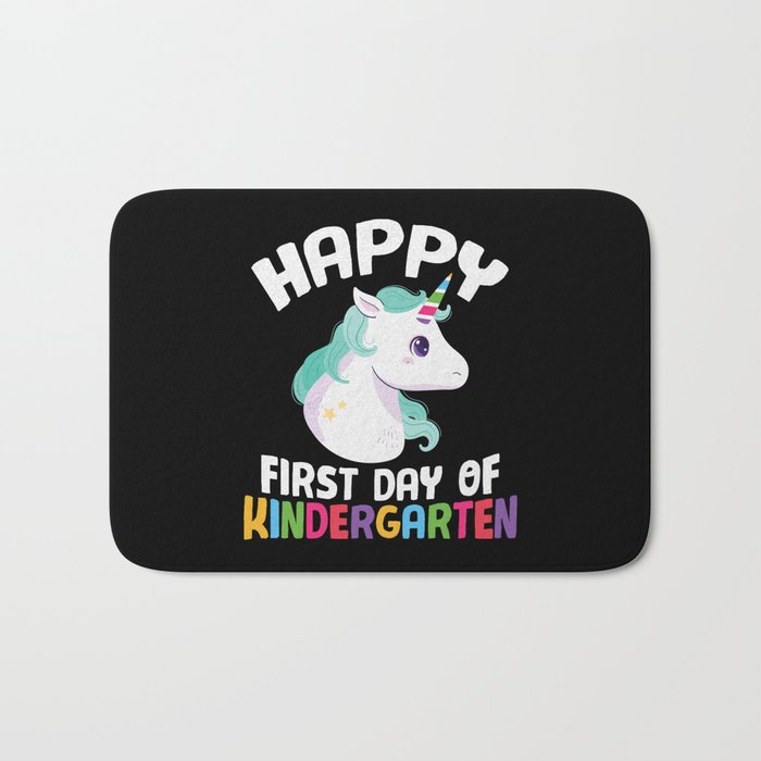 Happy First Day Of Kindergarten Unicorn Bath Mat