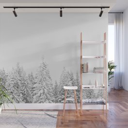 Snowy Evergreen Forest Wall Mural