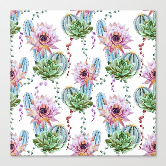 Cactus Pattern 08 Canvas Print