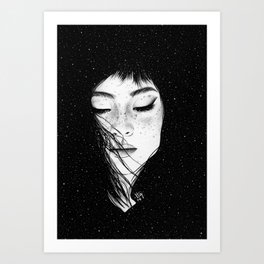 "Enlace" #10 Art Print | Cosmic, Drawing, Black And White, Curated, Illustration, Loness, Ink Pen, Pattern, Art 