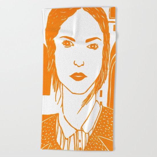 WUTHERING HEIGHTS - LINO (ORANGE VERSION) Beach Towel