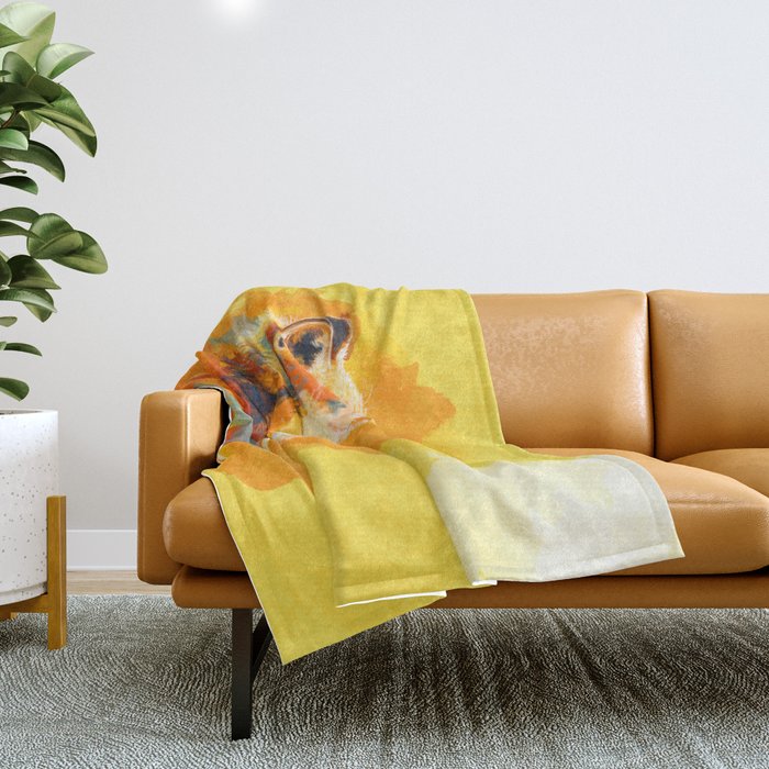 Blissful Light - Fox portrait Throw Blanket