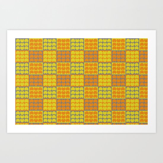 Hob Nob Orange Quarters Art Print
