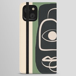 Abstract Face Line Art 11 iPhone Wallet Case