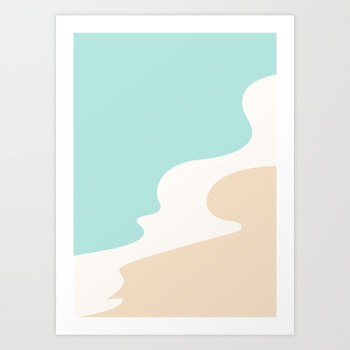 Sand and Sea Coastal Shoreline Art Print