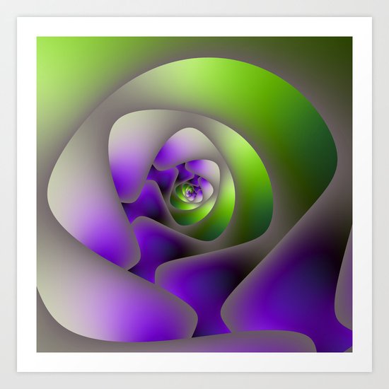 Labyrinth in Green and Purple Art Print
