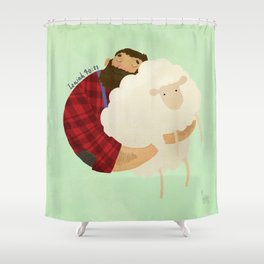 they like to bleat but He is strong Shower Curtain