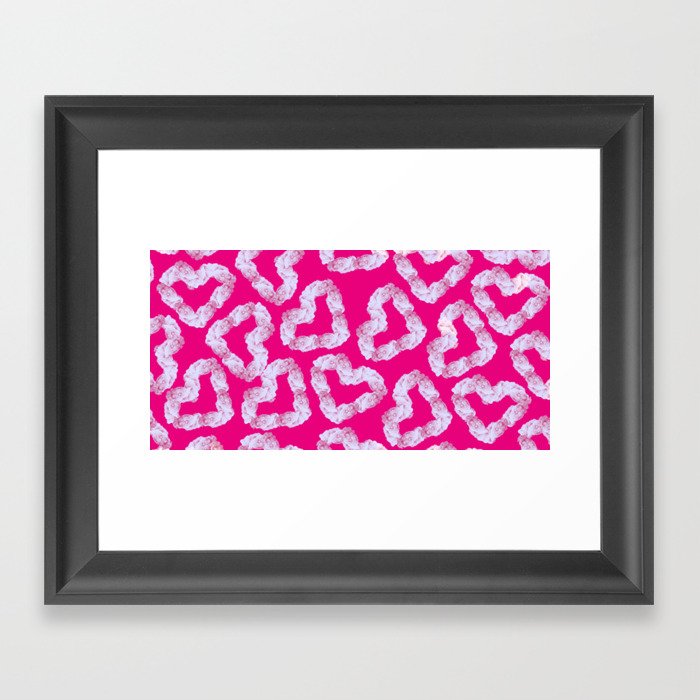 Romantic Cozy Fluffy Pink Pattern Framed Art Print