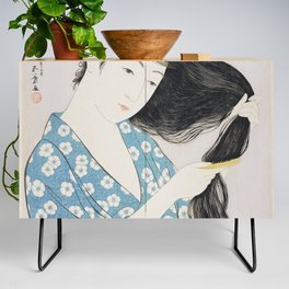 Woman Combing Her Hair Credenza