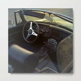 MGB Car On Film Metal Print | Car, Color, Film, Photo, Automobiles, Venice, California, Minimal, Convertible, Historical 