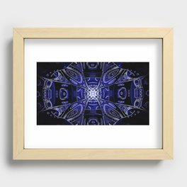 Jade Mandala - Blue-01 Recessed Framed Print