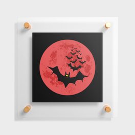 Vampire Bats Against The Red Moon Floating Acrylic Print