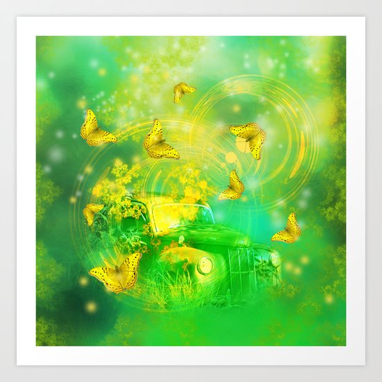 Dream wreck with butterflies Art Print