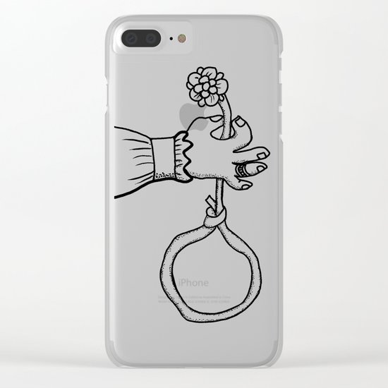one hand that holds the flower Clear iPhone Case