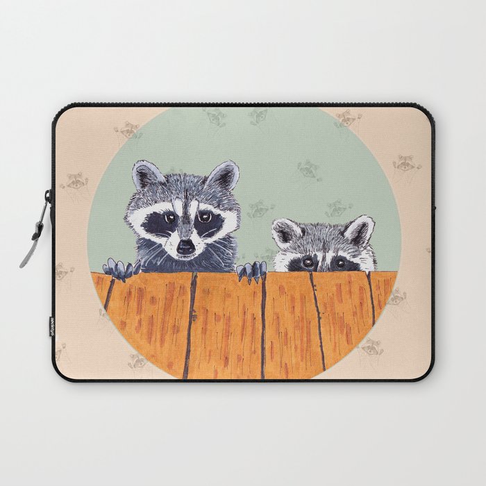Peeking Raccoons #3 Beige Pallet Laptop Sleeve