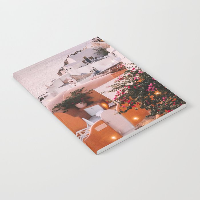 Sunset View over Santorini | Village of Oia in the Greek Cyclades | Orange and Yellow Tones: Travel Photography in Greece Notebook