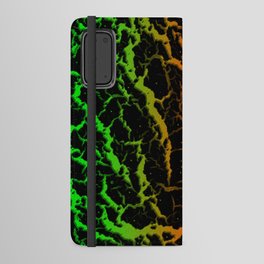 Cracked Space Lava - Green/Orange Android Wallet Case