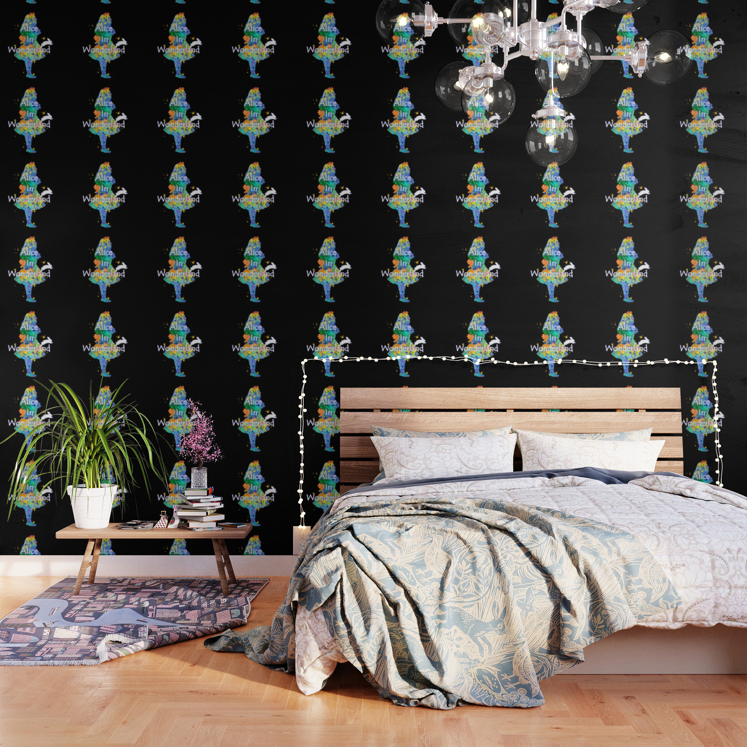Colorful Watercolor Alice In Wonderland Wallpaper By Maryedenoa