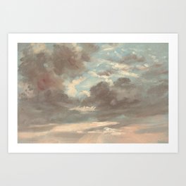 Clouds Painting | Vintage Cloudscape | Moody Antique Art Print