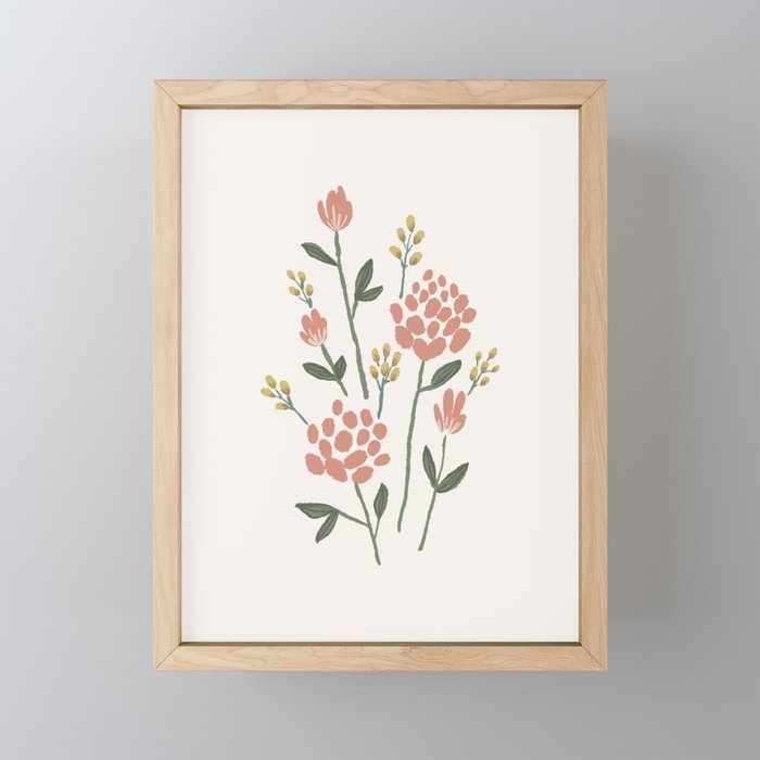 Wildflowers - Blush Framed Mini Art Print