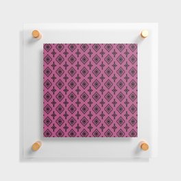 Magenta and Black Native American Tribal Pattern Floating Acrylic Print