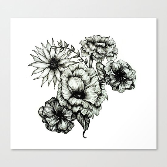 Floral Ink III Canvas Print