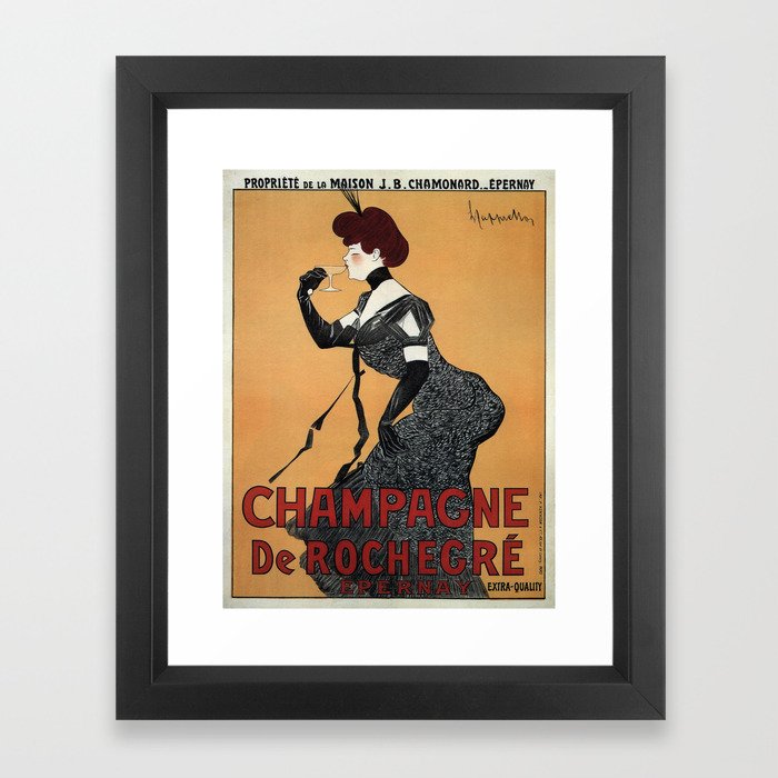 Vintage poster - Champagne De Rochegre Framed Art Print