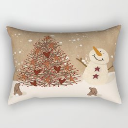 Primitive Country Christmas Tree Rectangular Pillow