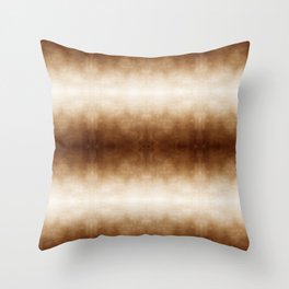 Watercolor Brown Ombré Shibori Throw Pillow