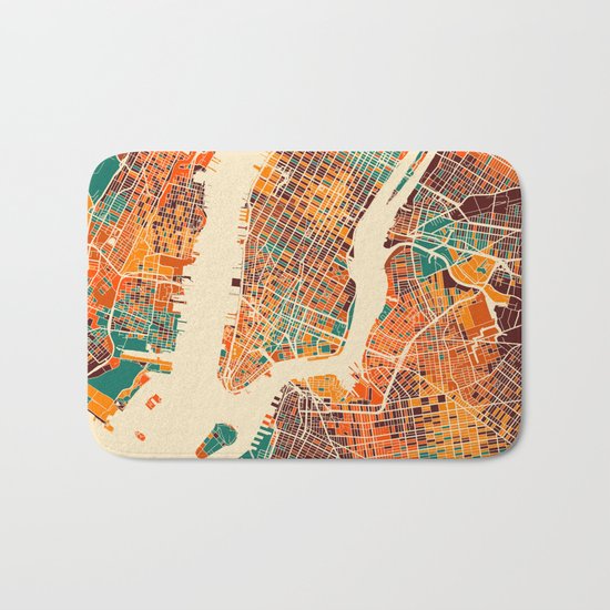 New York Mosaic Map #2 Bath Mat