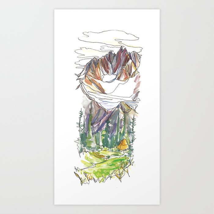 Blue River Meadows :: Single Line Art Print