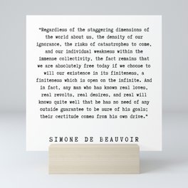 29  | Simone De Beauvoir Quotes | 200115 Mini Art Print | Typewriter, Power, Quotes, Knowledge, Typography, Arrogant, Writing, Happiness, Quote, Simonedebeauvoir 