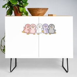 Cupioromantic Flag Pride Lgbtq Cute Penguin Credenza