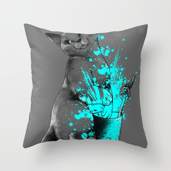 Russian Blue Throw Pillow