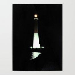Barnegat Lighthouse "Old Barney" At Night Poster