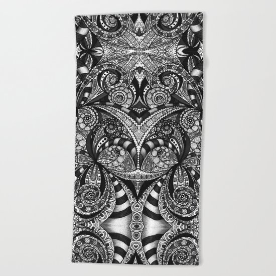 Drawing Floral Zentangle G6B Beach Towel