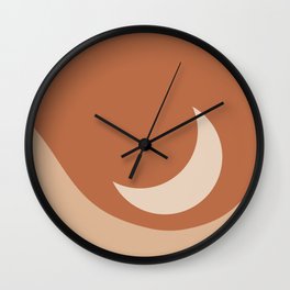Moonrise Minimalism - Orange Wall Clock