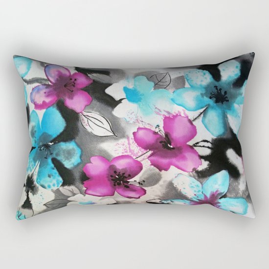Watercolor flowers Rectangular Pillow
